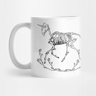 Prancing Unicorn Skeleton Mug